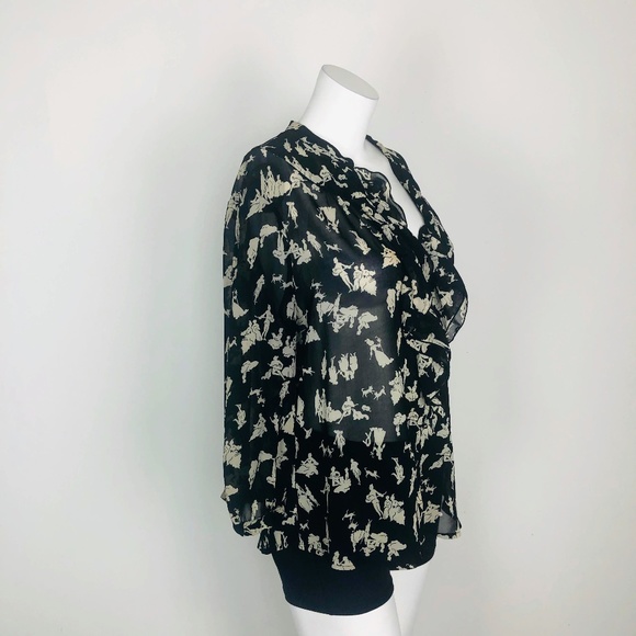 Anthropologie Tops - HD In Paris Ruffled Picea Black Dance Music Blouse